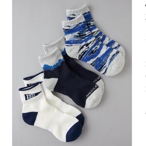American Eagle Outfitters Quarter Crew Socks 3-Pack - Navy and White
